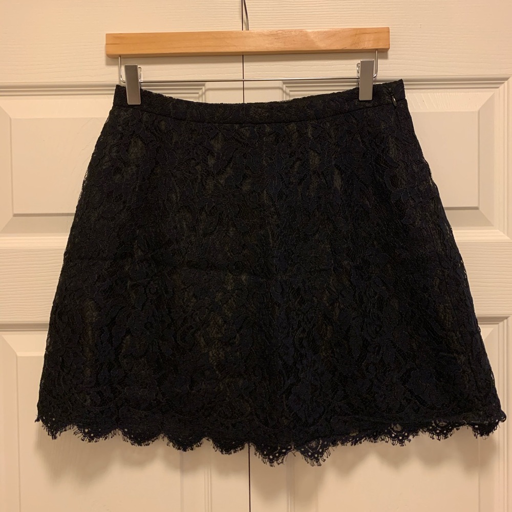 J.Crew Navy Lace Mini Skirt